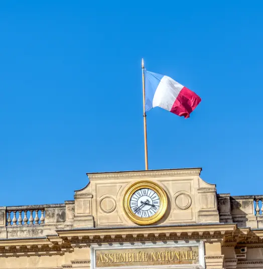 Assemblé nationale et drapeau france