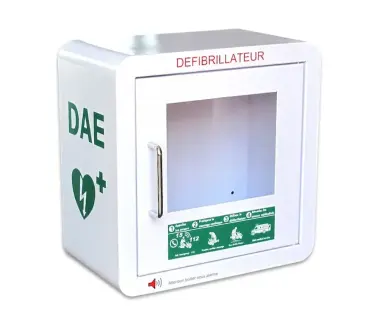 Armoire à vitre transparente pour défibrillateur